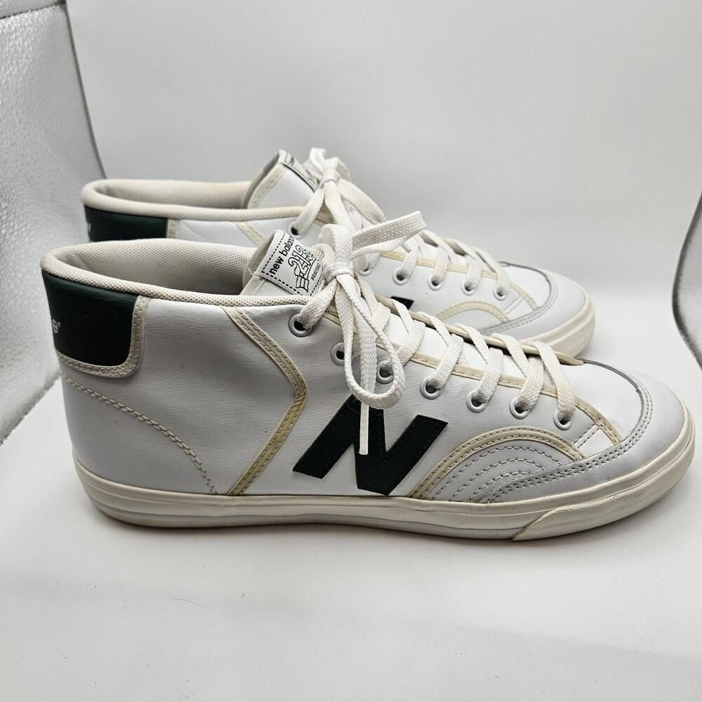 New Balance Numeric 213 Mid Top Green White Leather Sneakers Mens Size 11 READ - Picture 4 of 9